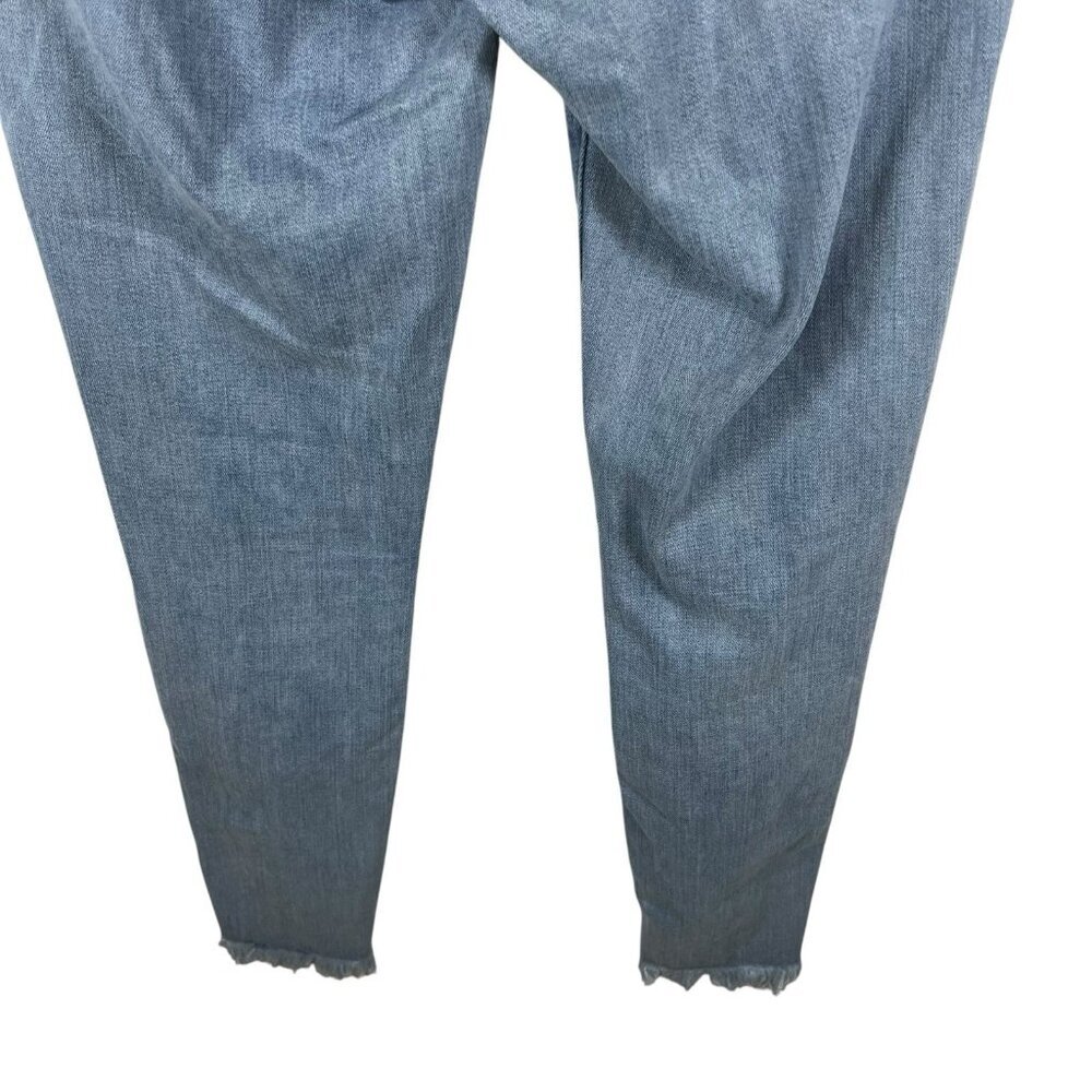 GOOD AMERICAN Good Waist Women's Size 0/25 Crop Skinny Jeans Distressed Raw Edge - Picture 4 of 13